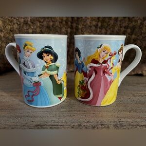 2 Official Disney Mugs, 6 Princesses Disney Characters, 2008